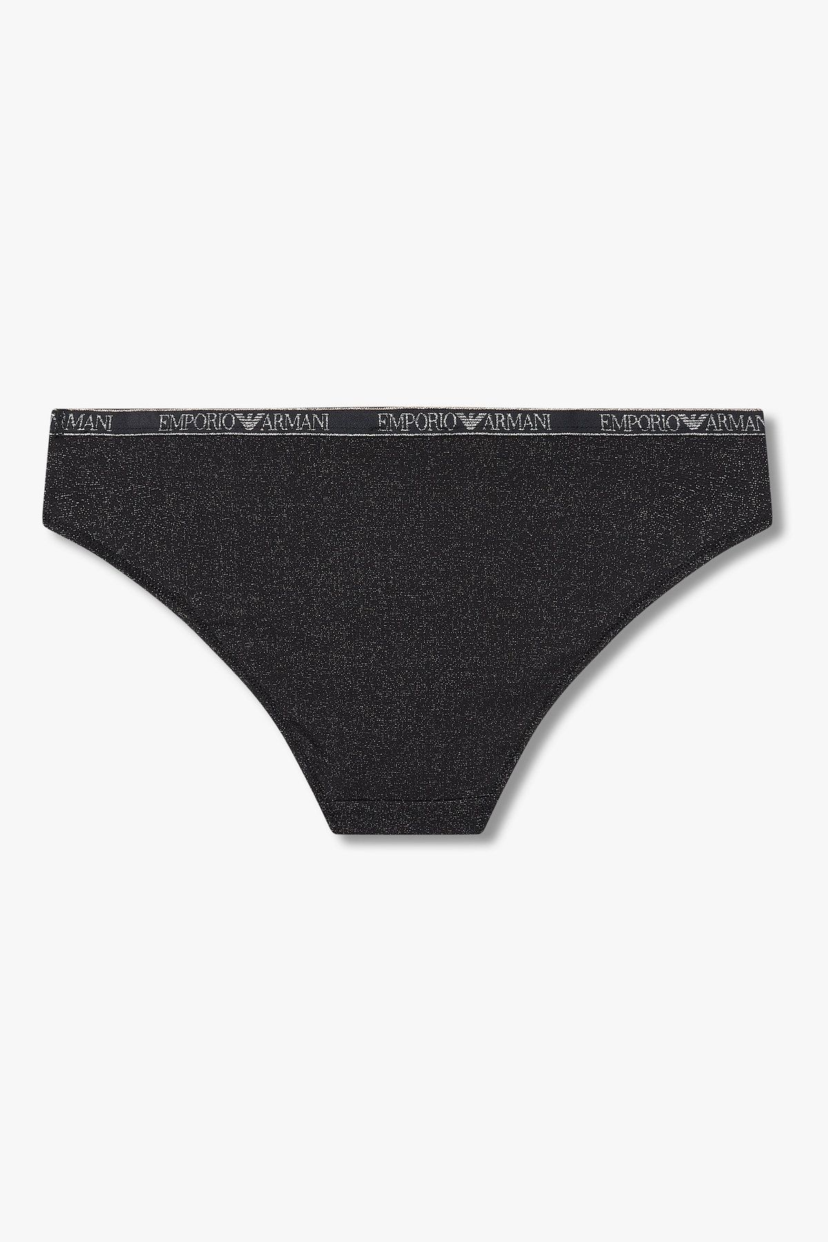 엠포리오 아르마니 언더웨어(EMPORIO ARMANI UNDERWEAR) 여성 메탈릭 로고 밴딩 브리프_블랙 0825311532