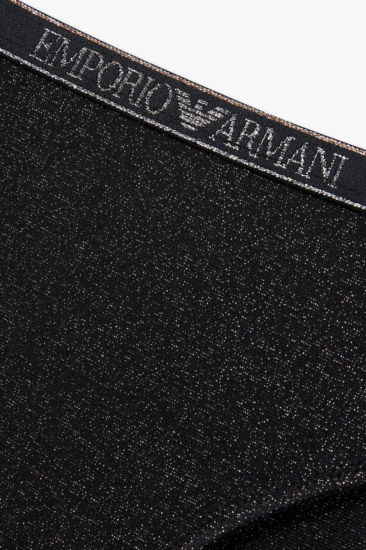 엠포리오 아르마니 언더웨어(EMPORIO ARMANI UNDERWEAR) 여성 메탈릭 로고 밴딩 브리프_블랙 0825311532