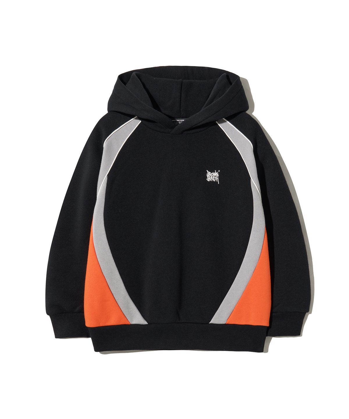 브라운브레스 키즈(BROWNBREATH KIDS) KIDS COLOR BLOCK HOODIE(기모) - BLACK