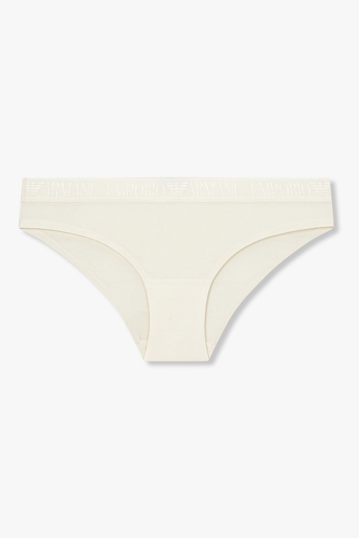 엠포리오 아르마니 언더웨어(EMPORIO ARMANI UNDERWEAR) 여성 샤이닝 로고 밴딩 브리프_아이보리 0825311508