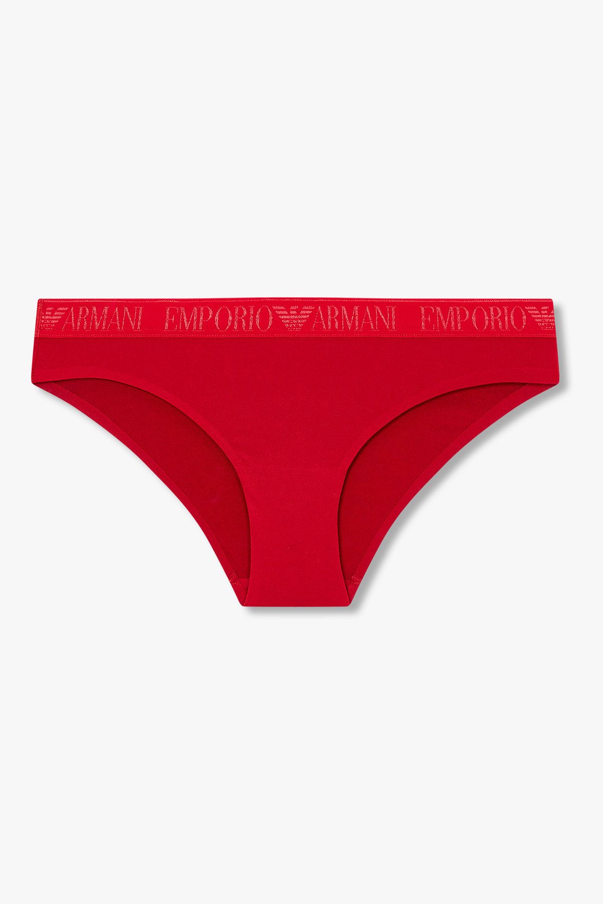 엠포리오 아르마니 언더웨어(EMPORIO ARMANI UNDERWEAR) 여성 샤이닝 로고 밴딩 브리프_레드 0825311510
