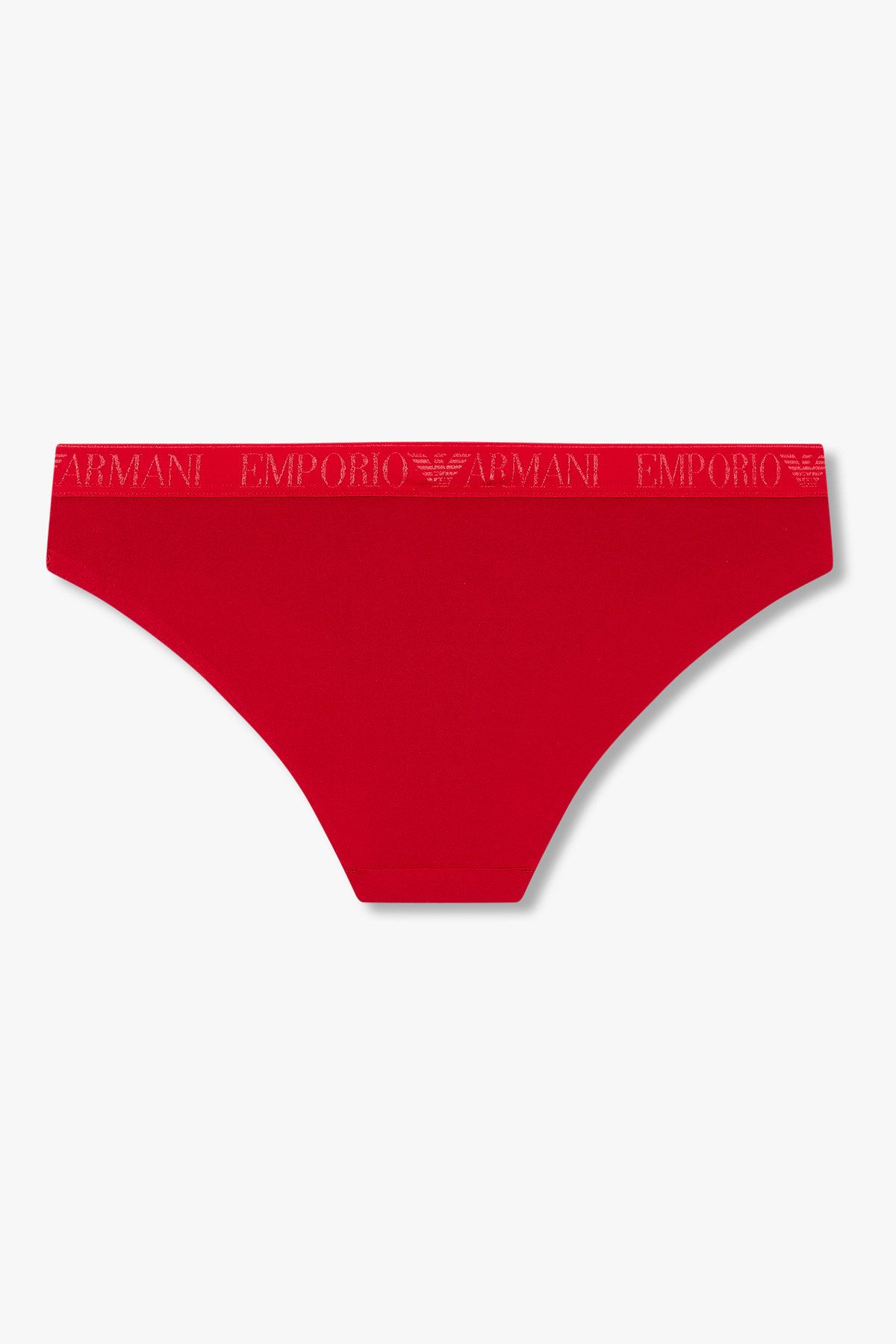 엠포리오 아르마니 언더웨어(EMPORIO ARMANI UNDERWEAR) 여성 샤이닝 로고 밴딩 브리프_레드 0825311510