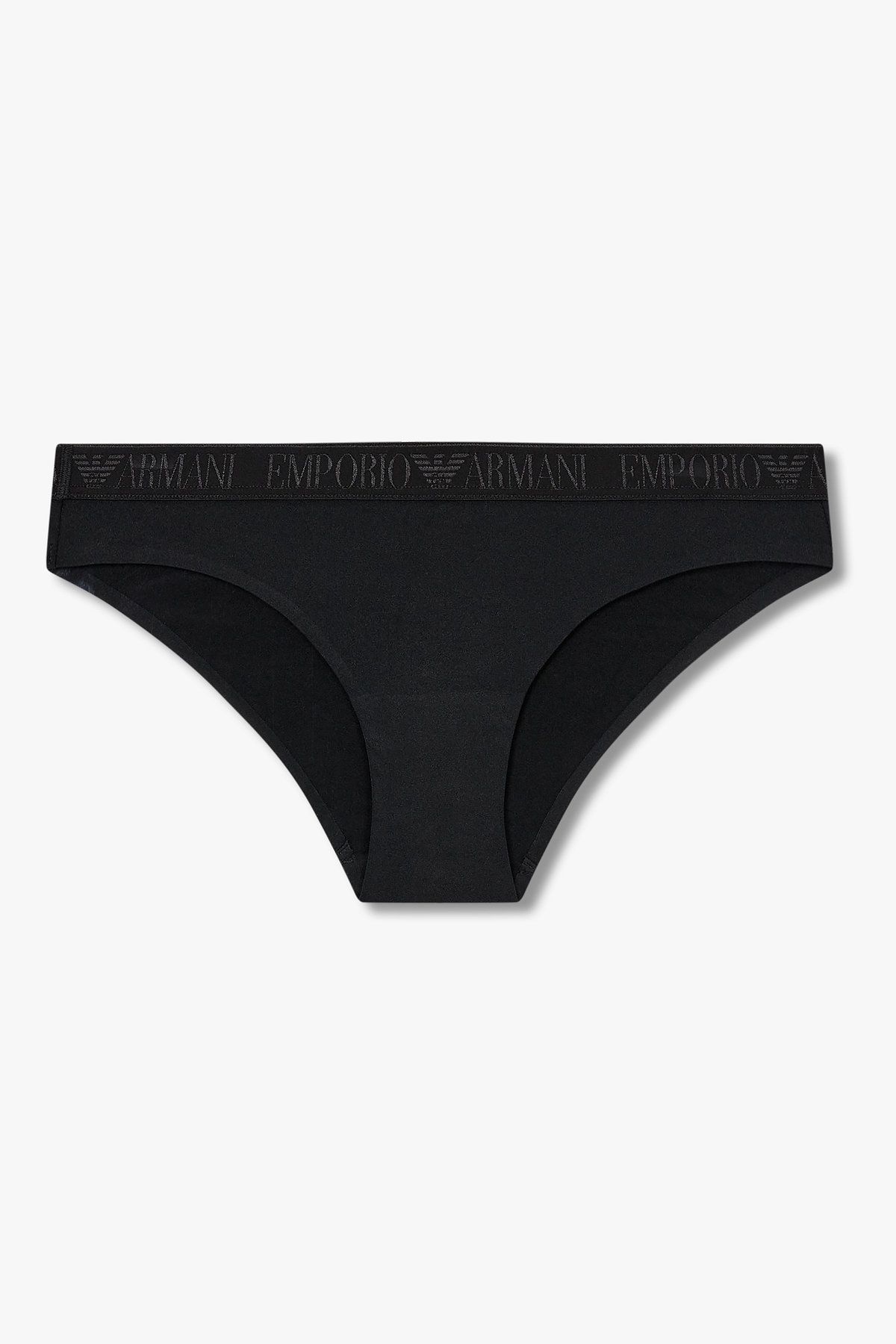 엠포리오 아르마니 언더웨어(EMPORIO ARMANI UNDERWEAR) 여성 샤이닝 로고 밴딩 브리프_블랙 0825311511