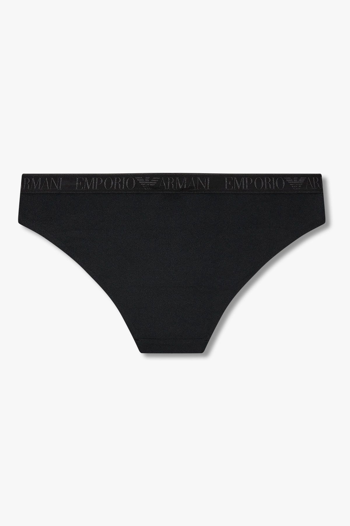 엠포리오 아르마니 언더웨어(EMPORIO ARMANI UNDERWEAR) 여성 샤이닝 로고 밴딩 브리프_블랙 0825311511