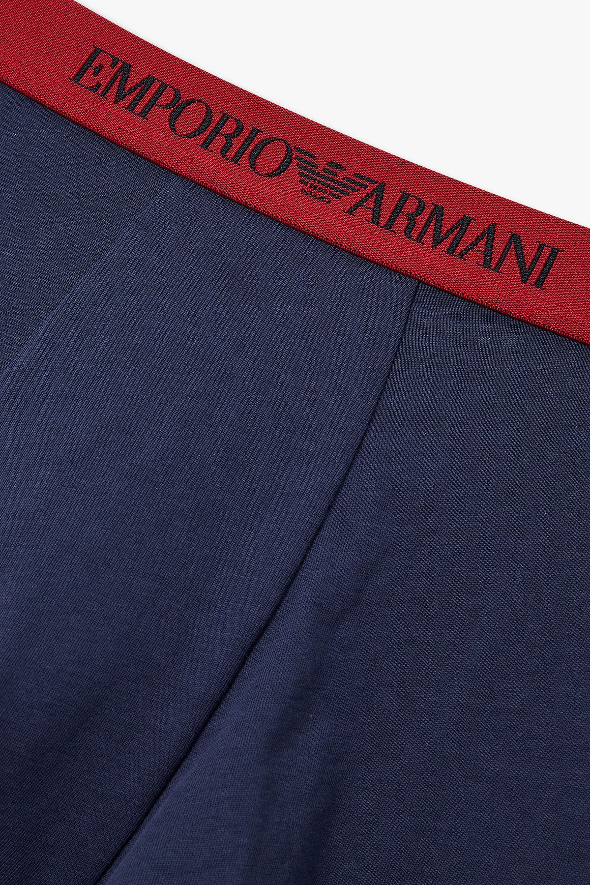 엠포리오 아르마니 언더웨어(EMPORIO ARMANI UNDERWEAR) 남성 로고 밴딩 솔리드 코튼 드로즈_블루 0815312329