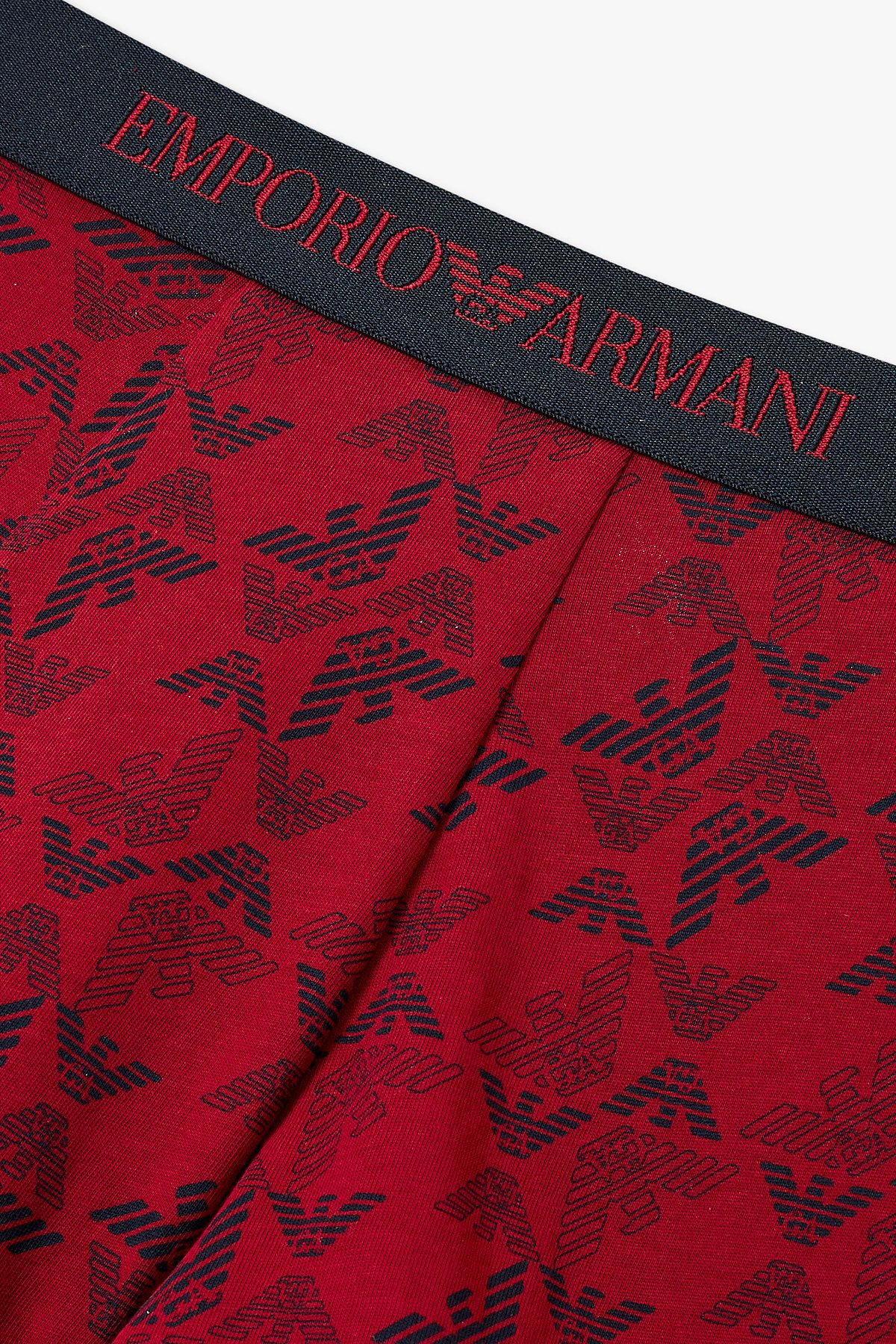 엠포리오 아르마니 언더웨어(EMPORIO ARMANI UNDERWEAR) 남성 로고 밴딩 패턴드 코튼 드로즈_레드 0815312330
