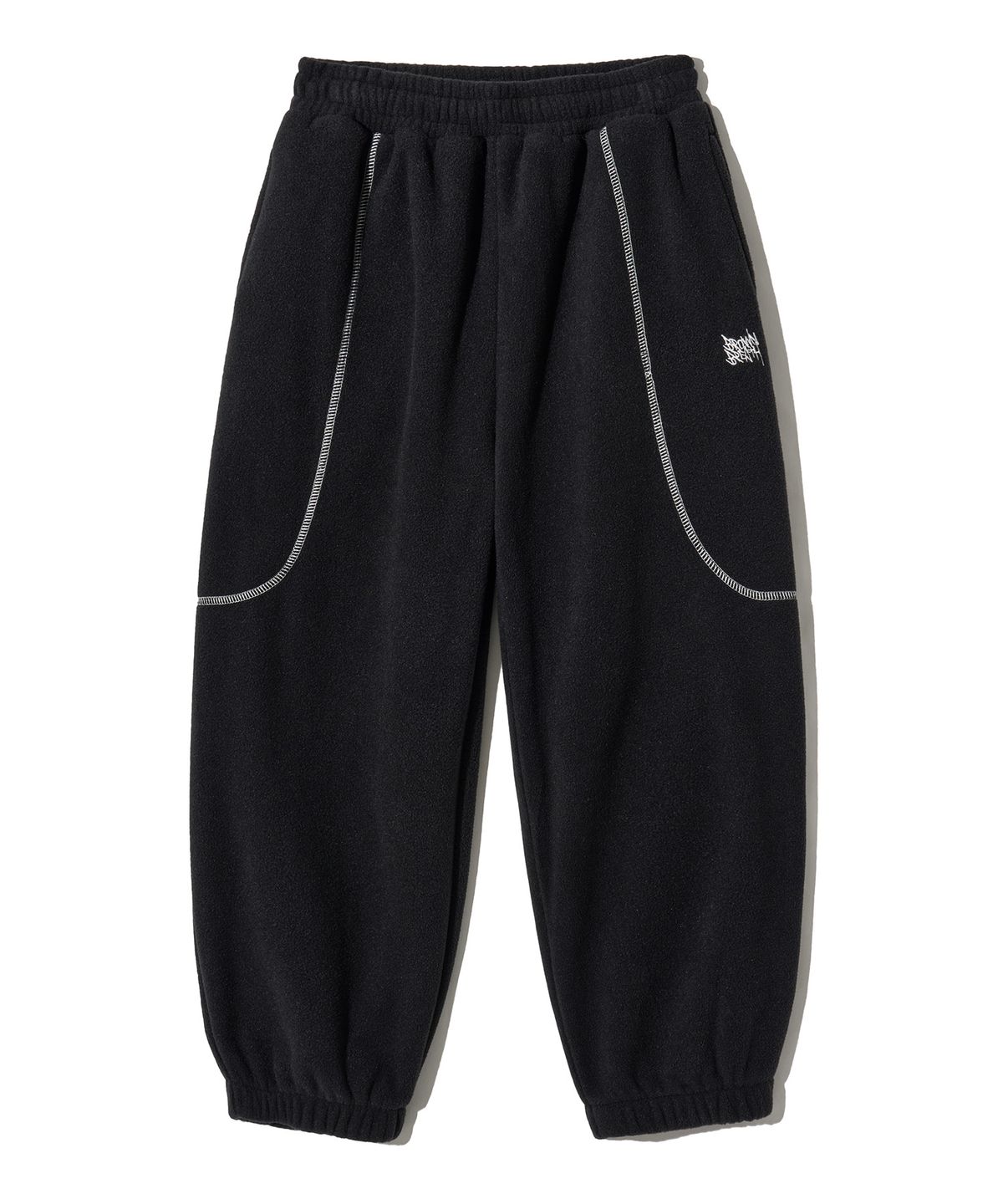 브라운브레스 키즈(BROWNBREATH KIDS) KIDS FLEECE CHAIN STITCH PANTS - BLACK