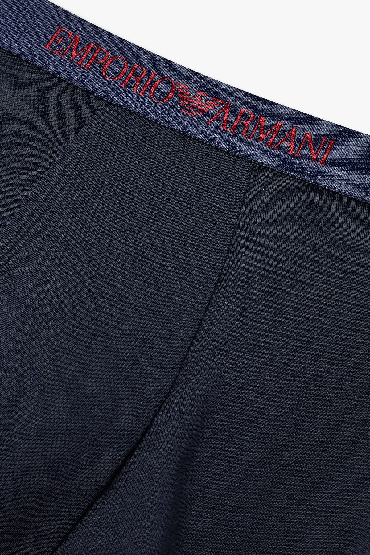 엠포리오 아르마니 언더웨어(EMPORIO ARMANI UNDERWEAR) 남성 로고 밴딩 솔리드 코튼 드로즈_네이비 0815312331