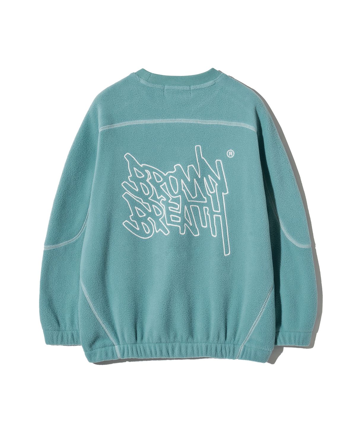 브라운브레스 키즈(BROWNBREATH KIDS) KIDS FLEECE CHAIN STITCH TAG CREWNECK - MINT