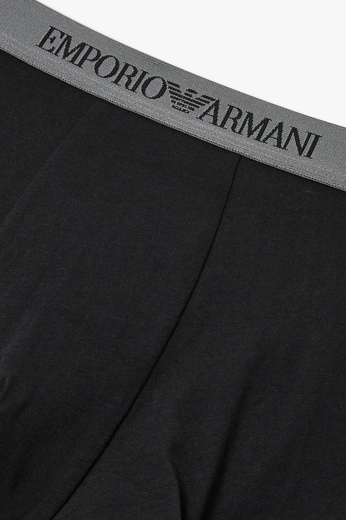 엠포리오 아르마니 언더웨어(EMPORIO ARMANI UNDERWEAR) 남성 로고 밴딩 솔리드 코튼 드로즈_블랙 0815312332