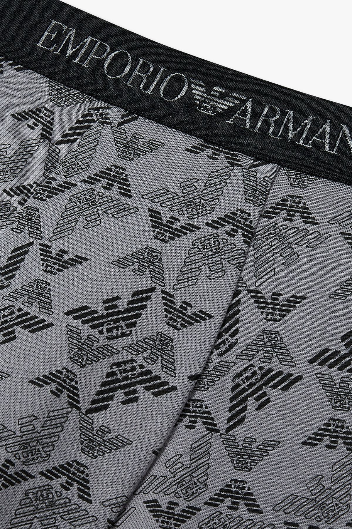 엠포리오 아르마니 언더웨어(EMPORIO ARMANI UNDERWEAR) 남성 로고 밴딩 패턴드 코튼 드로즈_그레이 0815312333