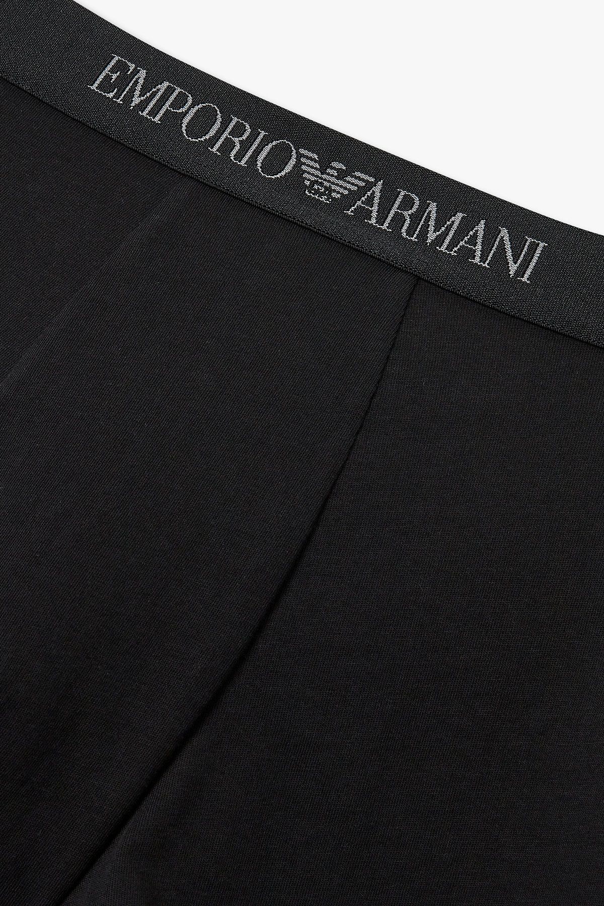 엠포리오 아르마니 언더웨어(EMPORIO ARMANI UNDERWEAR) 남성 로고 밴딩 솔리드 코튼 드로즈_블랙 0815312334