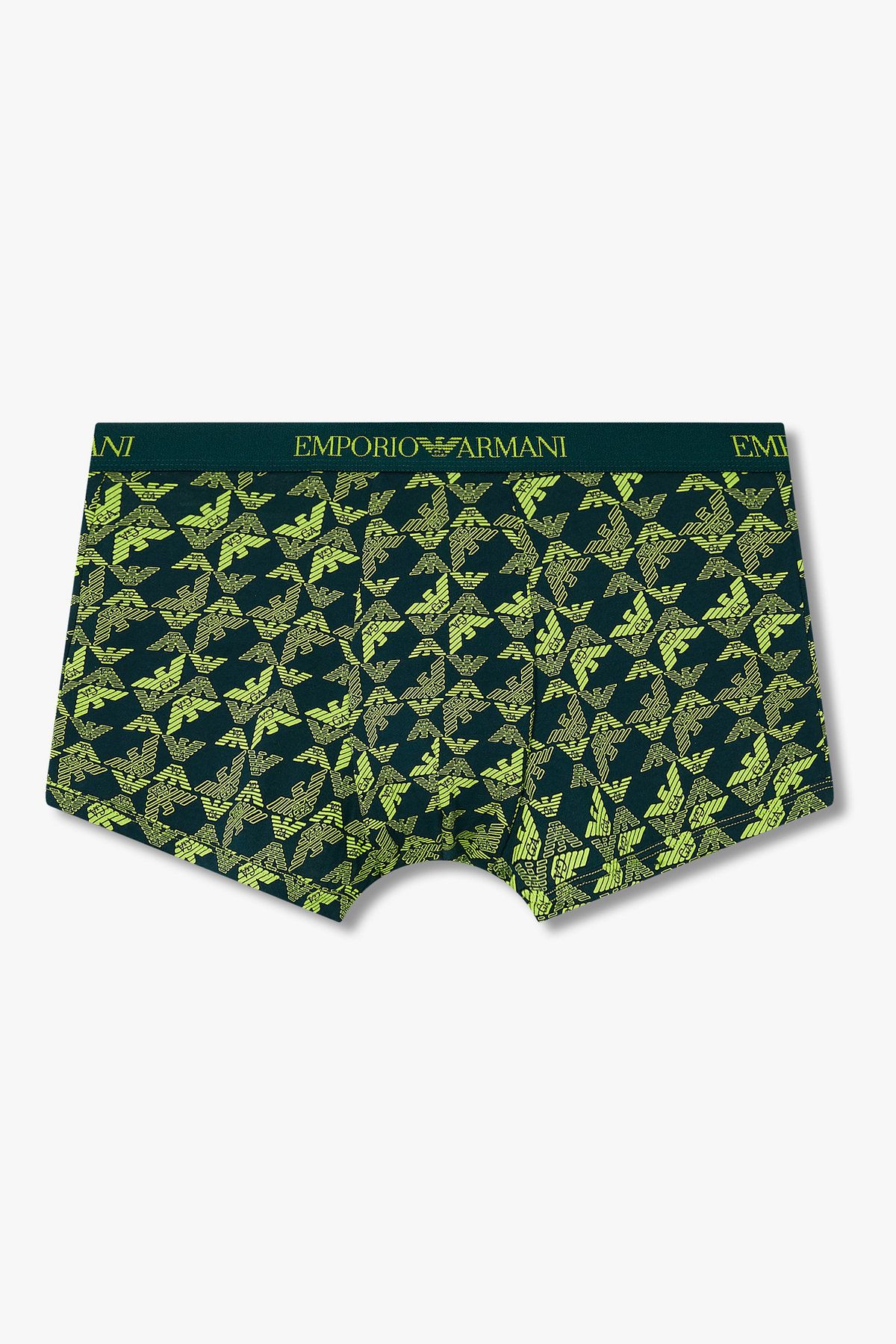 엠포리오 아르마니 언더웨어(EMPORIO ARMANI UNDERWEAR) 남성 로고 밴딩 패턴드 코튼 드로즈_그린 0815312327