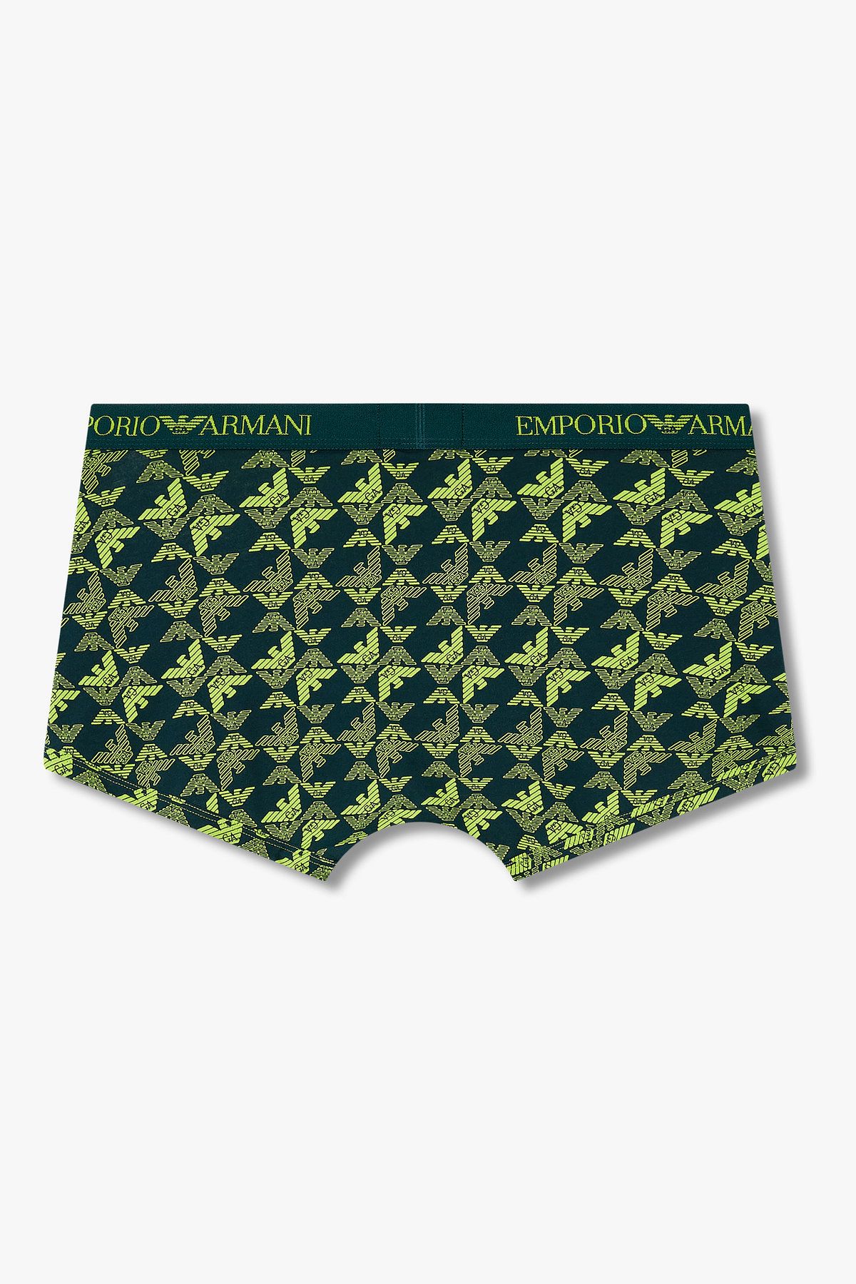 엠포리오 아르마니 언더웨어(EMPORIO ARMANI UNDERWEAR) 남성 로고 밴딩 패턴드 코튼 드로즈_그린 0815312327