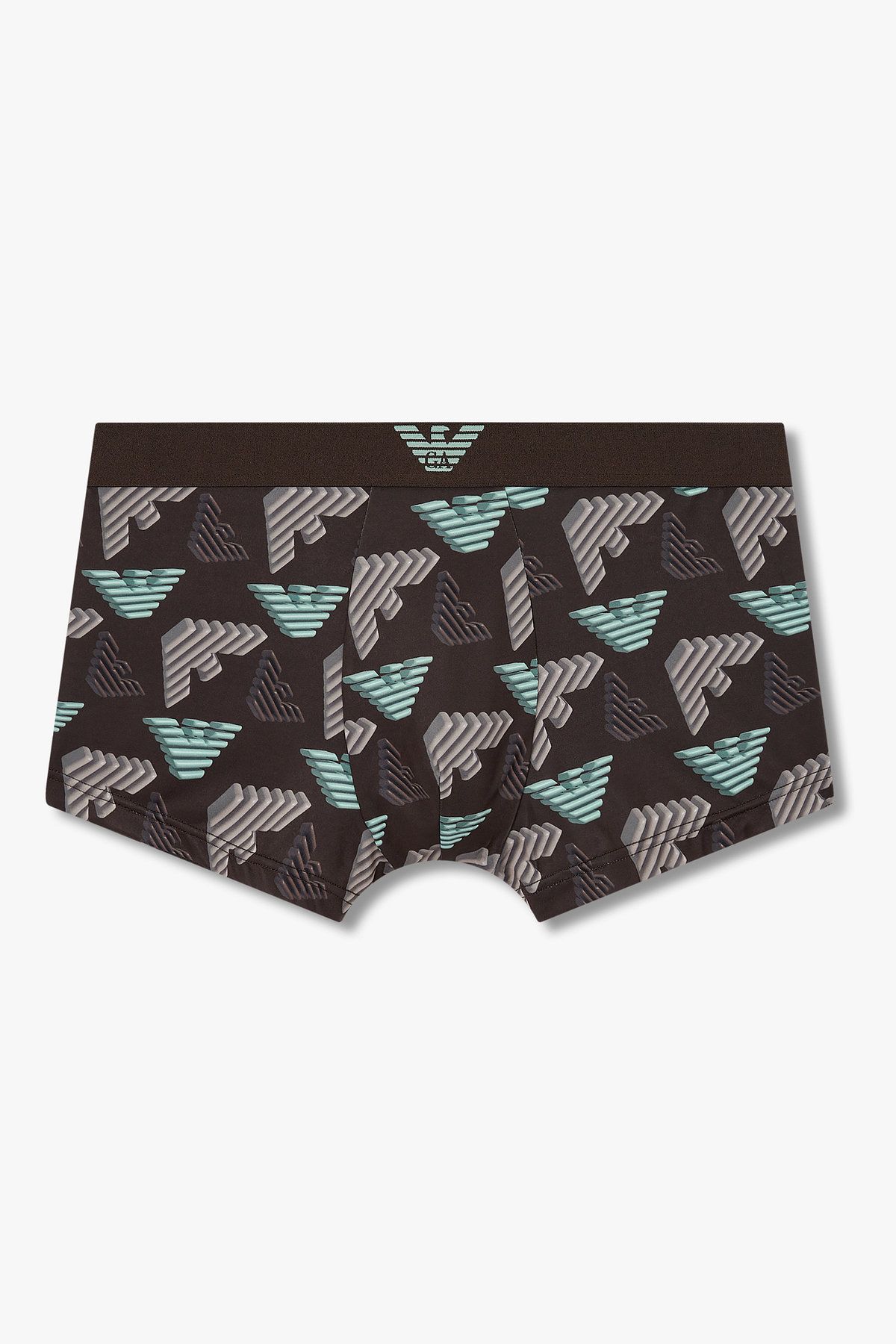 엠포리오 아르마니 언더웨어(EMPORIO ARMANI UNDERWEAR) 남성 3D 블록 이글 로고 드로즈_다크 브라운 0815312053