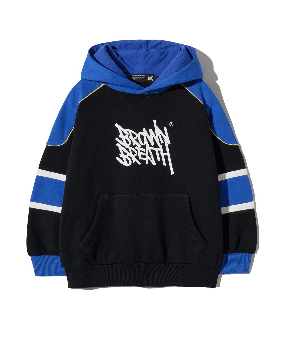 브라운브레스 키즈(BROWNBREATH KIDS) KIDS BLOCK BASEBALL HOODIE(기모) - BLACK