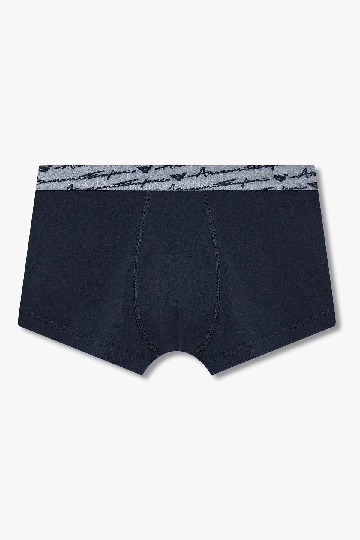 엠포리오 아르마니 언더웨어(EMPORIO ARMANI UNDERWEAR) 남성 커시브 로고 솔리드 밴딩 드로즈_네이비 0815312066
