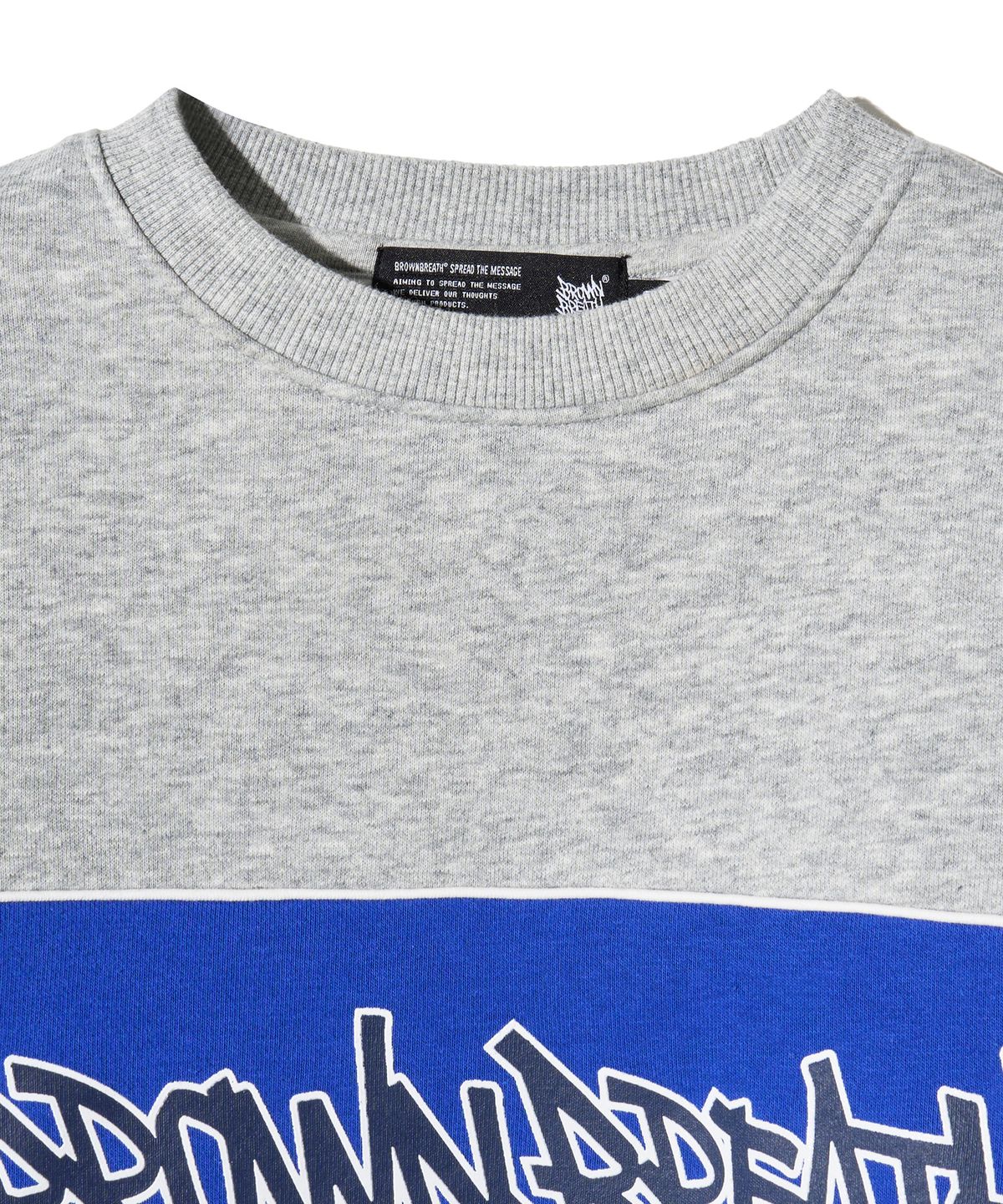 브라운브레스 키즈(BROWNBREATH KIDS) KIDS COLOR BLOCK CREWNECK(기모) - M/GREY