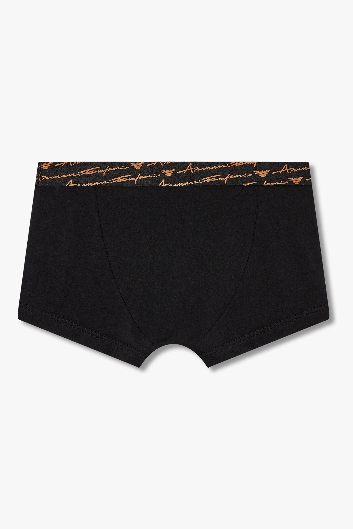 엠포리오 아르마니 언더웨어(EMPORIO ARMANI UNDERWEAR) 남성 커시브 로고 솔리드 밴딩 드로즈_블랙 0815312068
