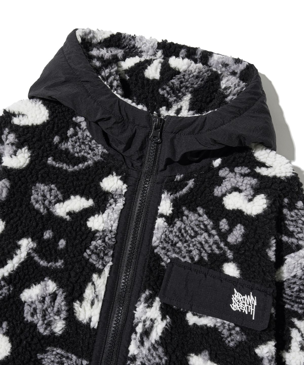 브라운브레스 키즈(BROWNBREATH KIDS) KIDS SMILE FLEECE ZIP UP - BLACK