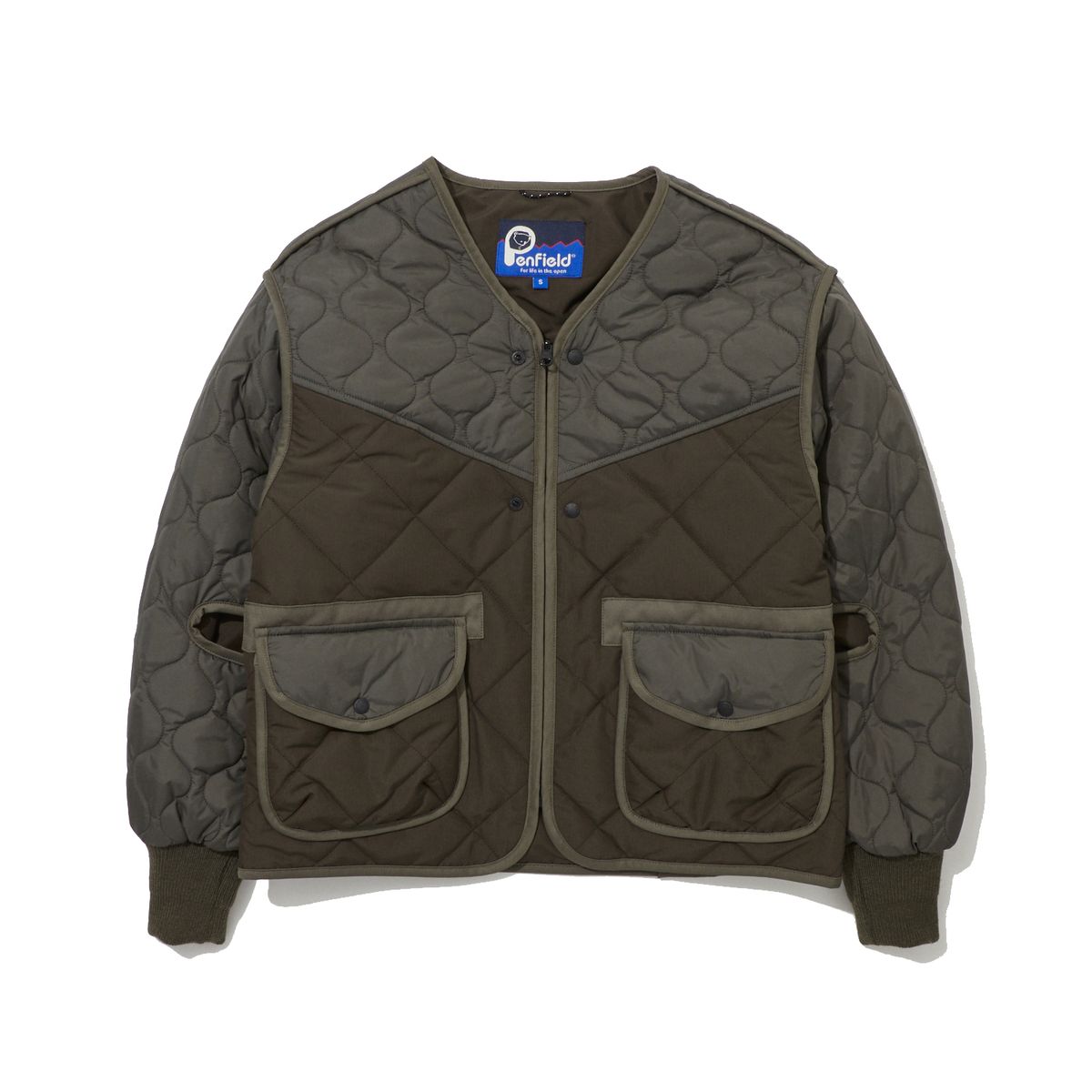 펜필드(PENFIELD) 랙스 리버시블 퀼팅 라이너 올리브_FR4WJ81U