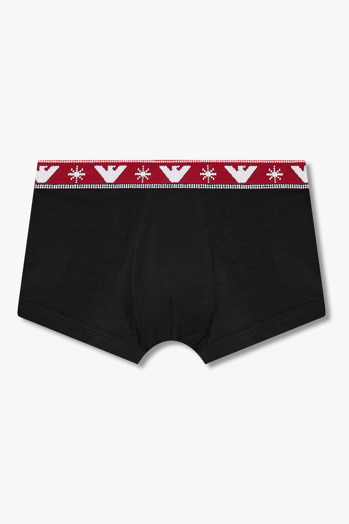 엠포리오 아르마니 언더웨어(EMPORIO ARMANI UNDERWEAR) 남성 배색 스티치 빅 이글 코튼 드로즈_블랙 0815312070