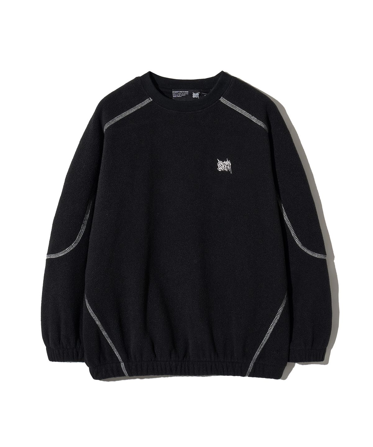 브라운브레스 키즈(BROWNBREATH KIDS) KIDS FLEECE CHAIN STITCH TAG CREWNECK SETUP_2COLOR