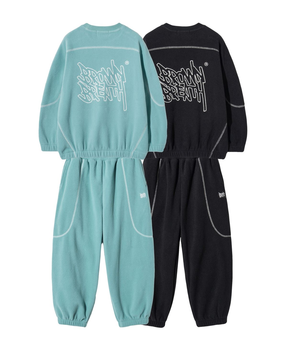 브라운브레스 키즈(BROWNBREATH KIDS) KIDS FLEECE CHAIN STITCH TAG CREWNECK SETUP_2COLOR