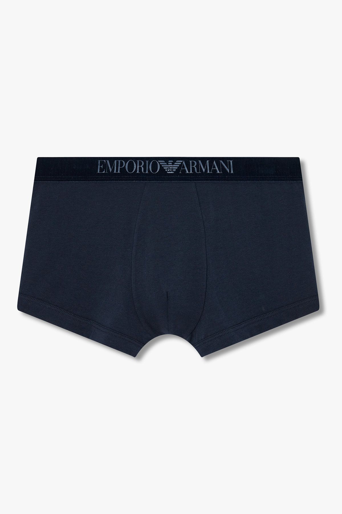 엠포리오 아르마니 언더웨어(EMPORIO ARMANI UNDERWEAR) 남성 웨이스트 벨벳 로고 코튼 드로즈_네이비 0815312062