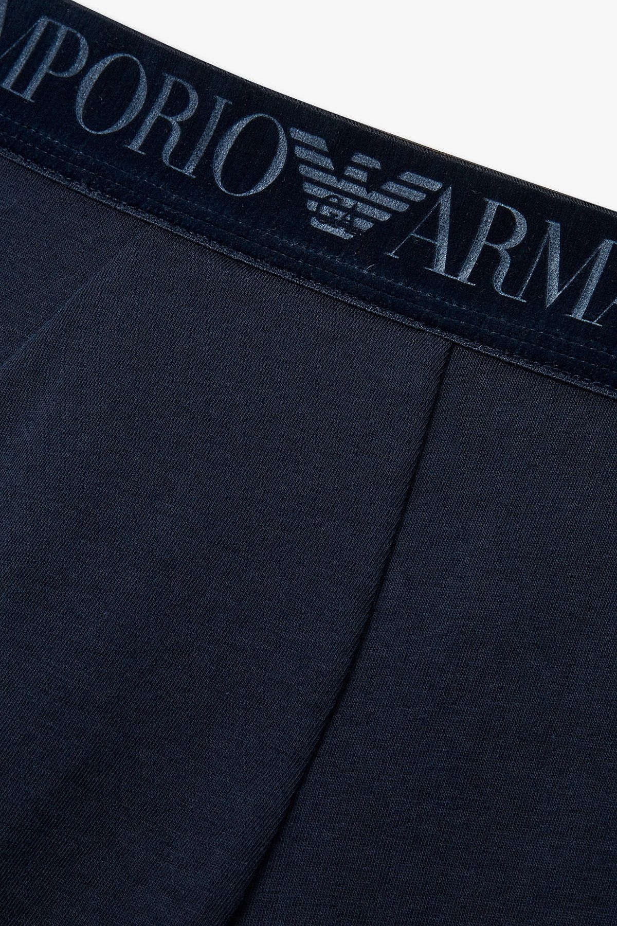 엠포리오 아르마니 언더웨어(EMPORIO ARMANI UNDERWEAR) 남성 웨이스트 벨벳 로고 코튼 드로즈_네이비 0815312062