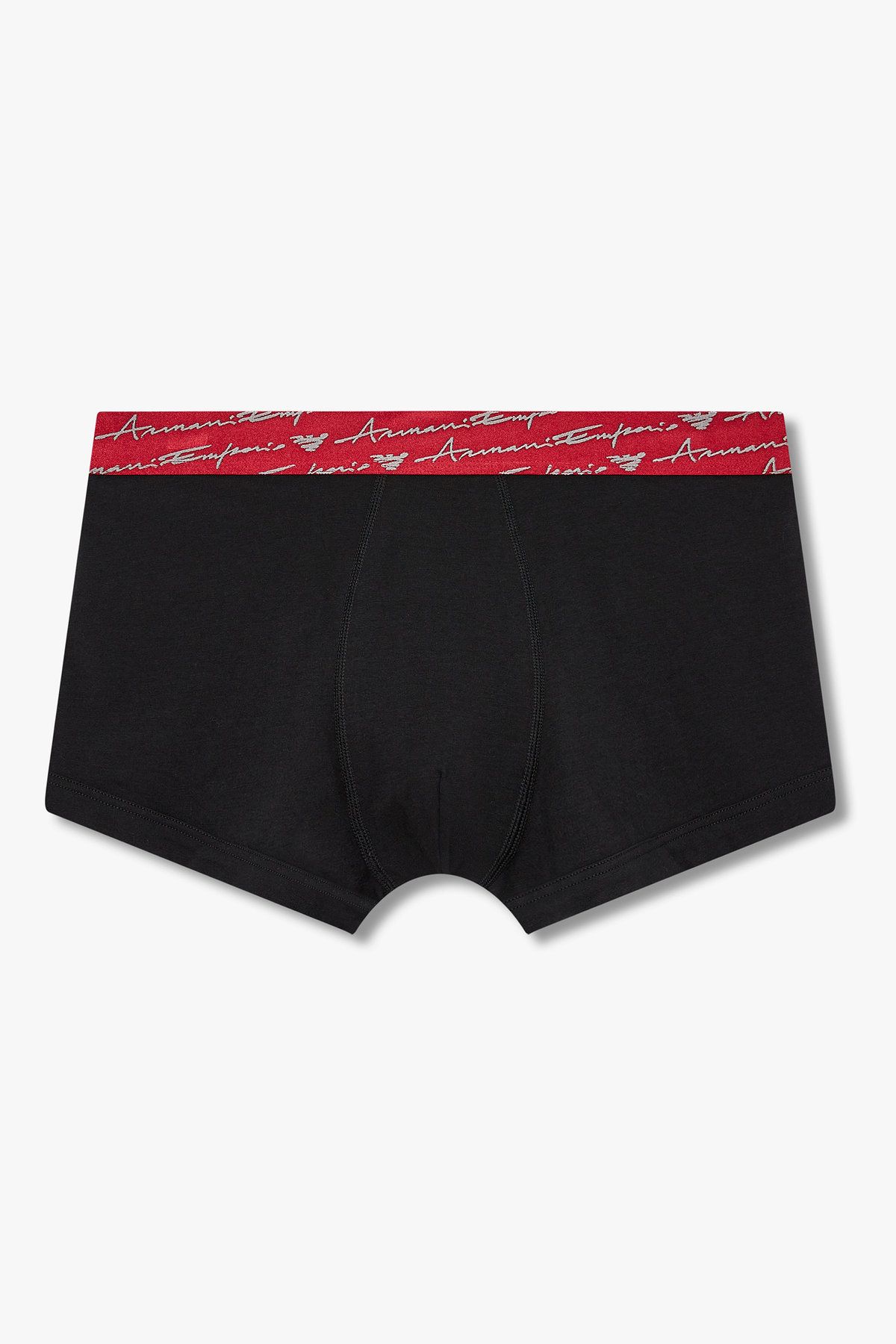 엠포리오 아르마니 언더웨어(EMPORIO ARMANI UNDERWEAR) 남성 커시브 로고 솔리드 밴딩 드로즈_블랙 0815312064