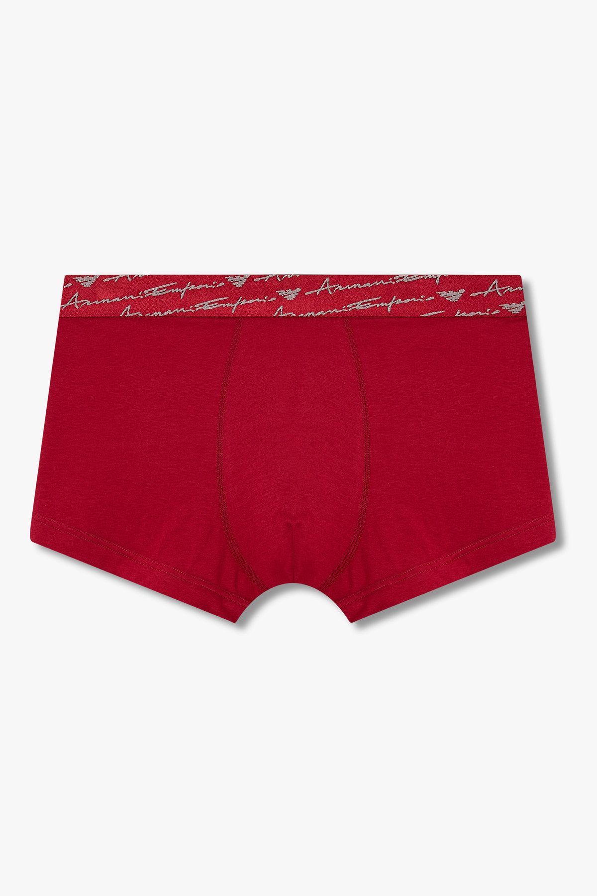 엠포리오 아르마니 언더웨어(EMPORIO ARMANI UNDERWEAR) 남성 커시브 로고 솔리드 밴딩 드로즈_레드 0815312063