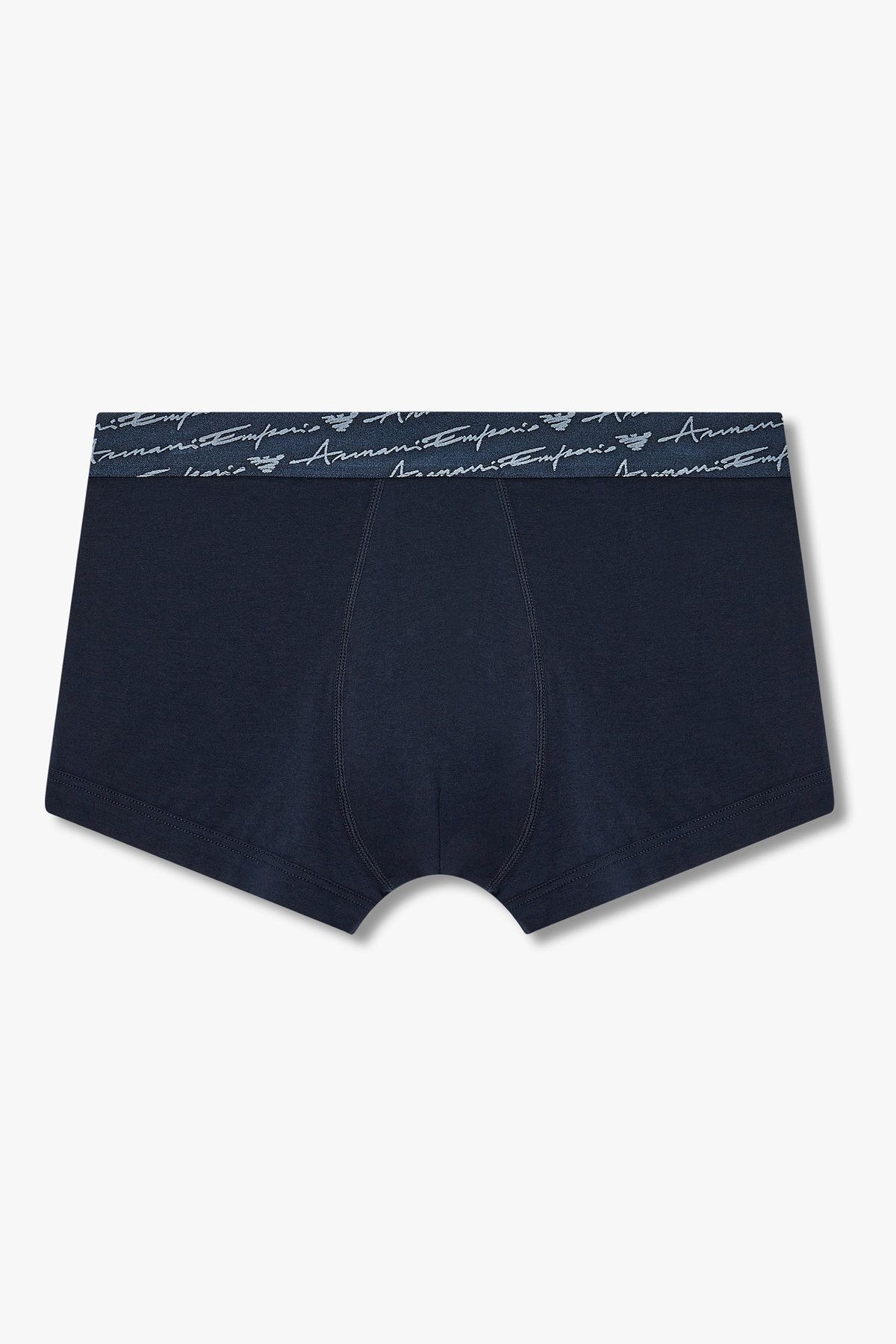 엠포리오 아르마니 언더웨어(EMPORIO ARMANI UNDERWEAR) 남성 커시브 로고 솔리드 밴딩 드로즈_다크 블루 0815312065