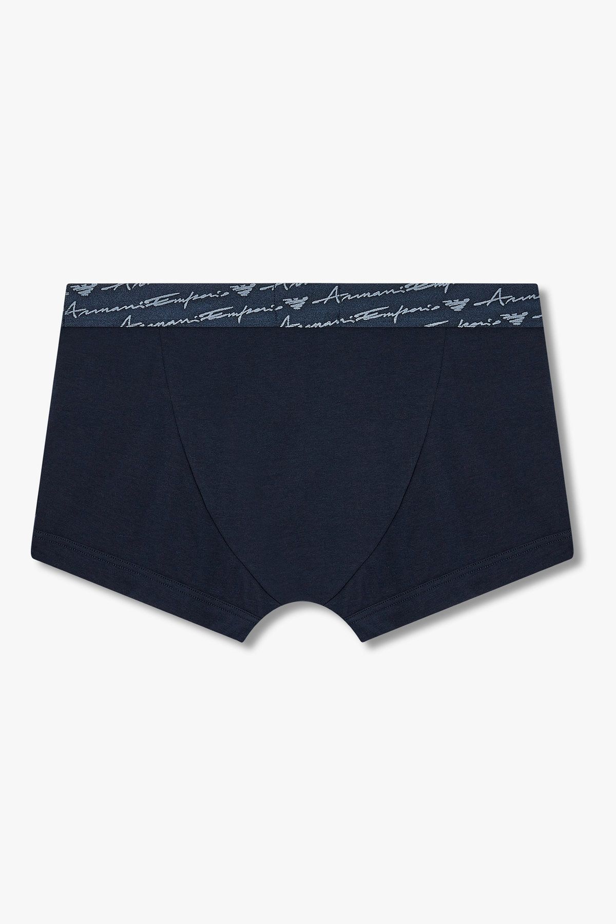 엠포리오 아르마니 언더웨어(EMPORIO ARMANI UNDERWEAR) 남성 커시브 로고 솔리드 밴딩 드로즈_다크 블루 0815312065