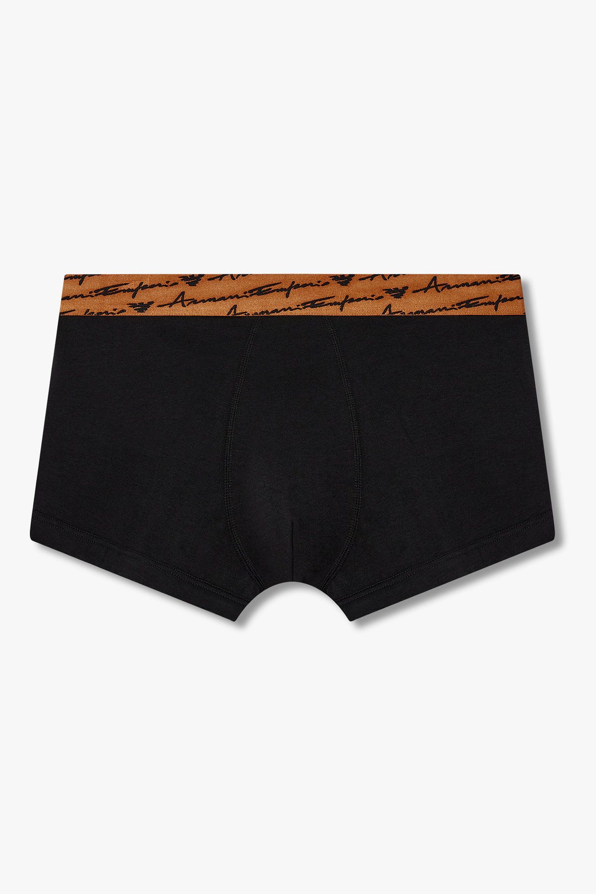 엠포리오 아르마니 언더웨어(EMPORIO ARMANI UNDERWEAR) 남성 커시브 로고 솔리드 밴딩 드로즈_블랙 0815312067