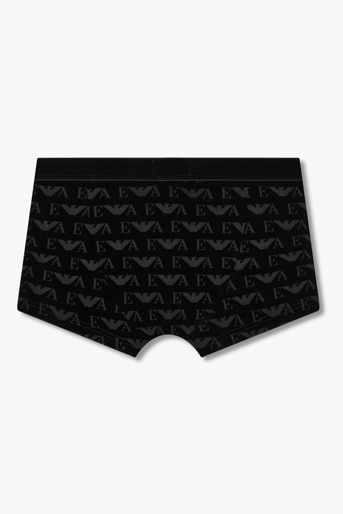 엠포리오 아르마니 언더웨어(EMPORIO ARMANI UNDERWEAR) 남성 벨루어 로고 패턴 밴딩 드로즈_블랙 0815312060