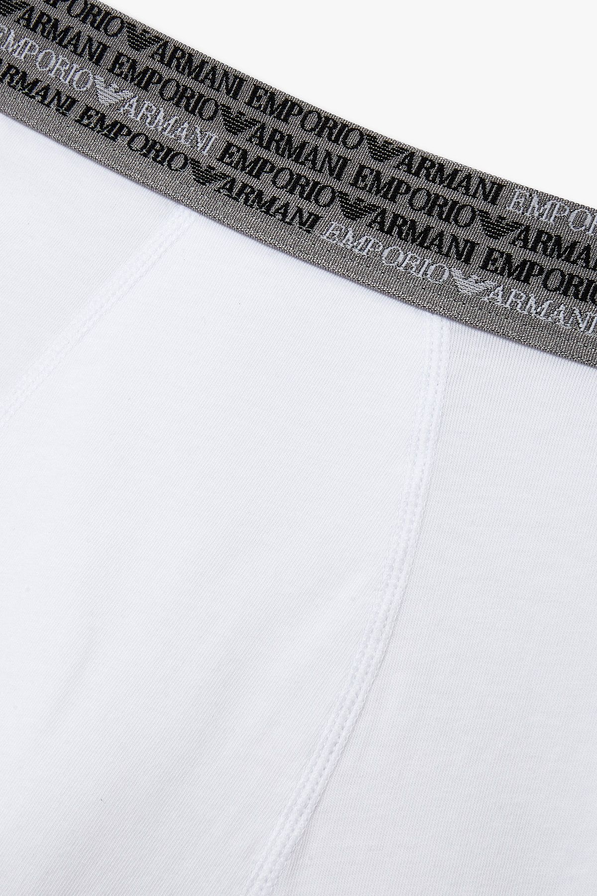 엠포리오 아르마니 언더웨어(EMPORIO ARMANI UNDERWEAR) 남성 리피트 로고 샤이닝 로고 드로즈_화이트 0815312074
