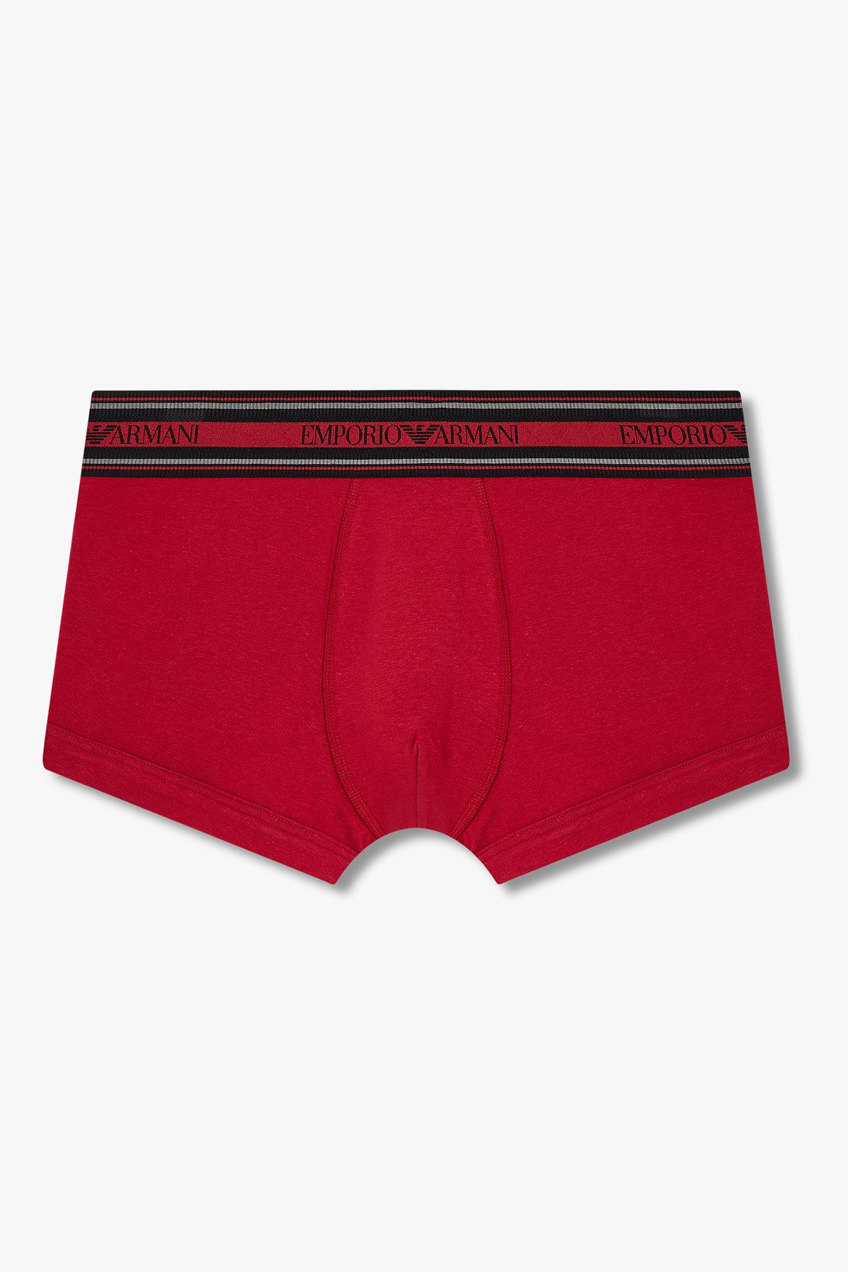 엠포리오 아르마니 언더웨어(EMPORIO ARMANI UNDERWEAR) 남성 스트라이프 밴딩 코튼 드로즈_레드 0815312017