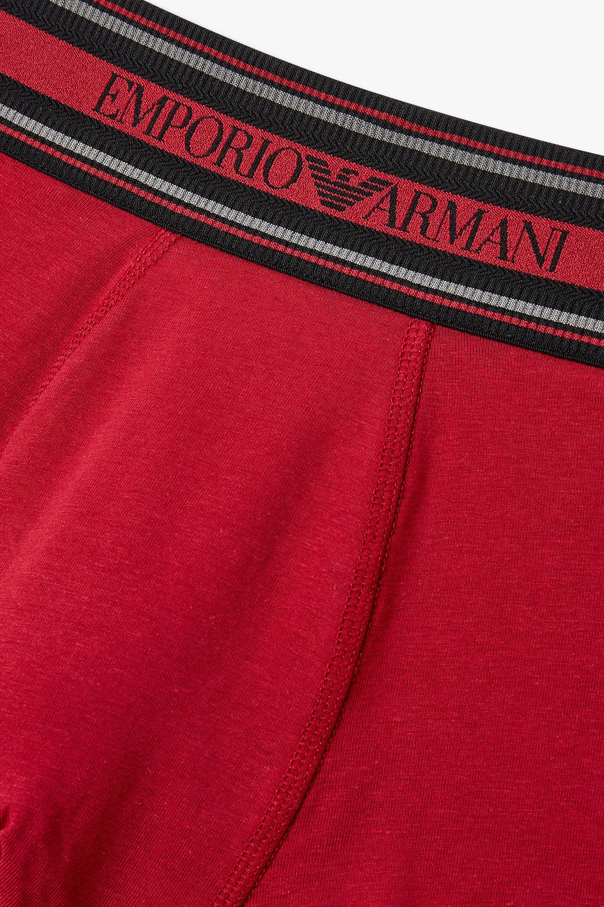 엠포리오 아르마니 언더웨어(EMPORIO ARMANI UNDERWEAR) 남성 스트라이프 밴딩 코튼 드로즈_레드 0815312017