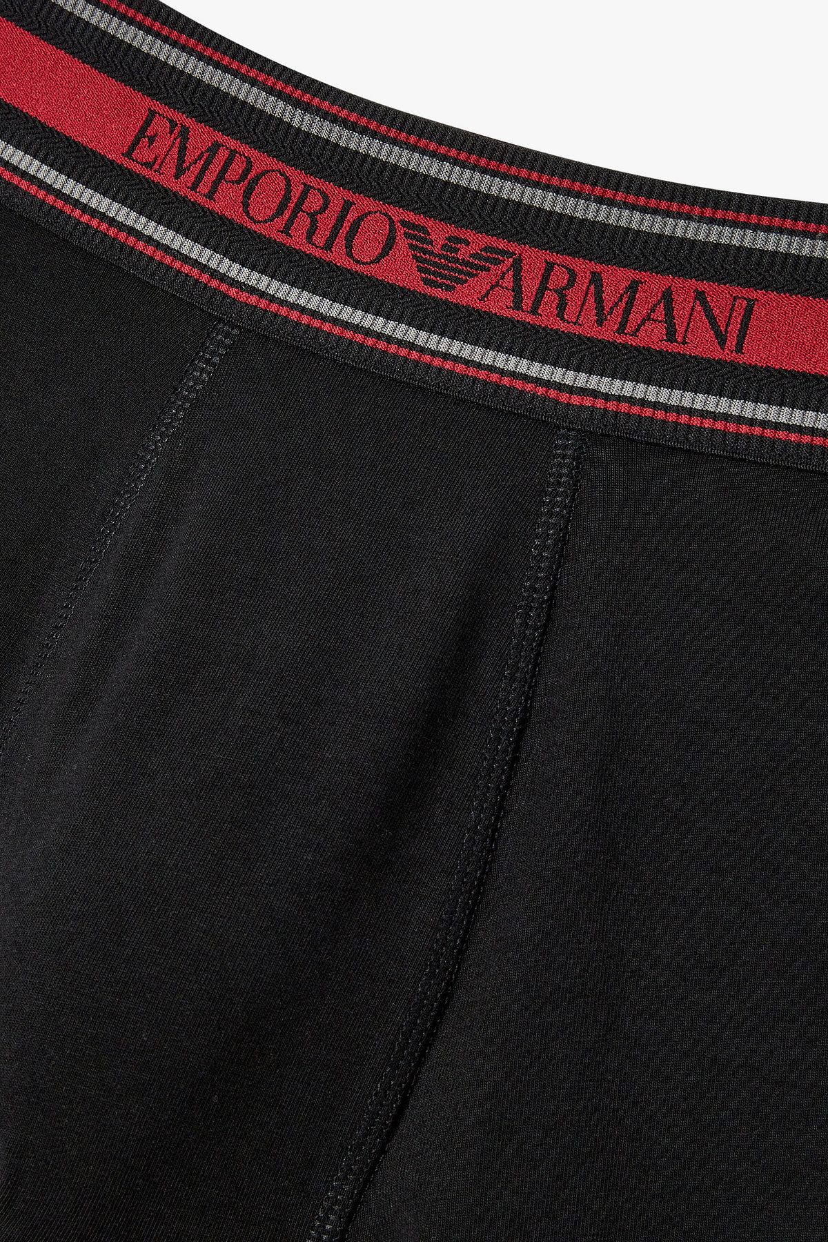 엠포리오 아르마니 언더웨어(EMPORIO ARMANI UNDERWEAR) 남성 스트라이프 밴딩 코튼 드로즈_블랙 0815312019