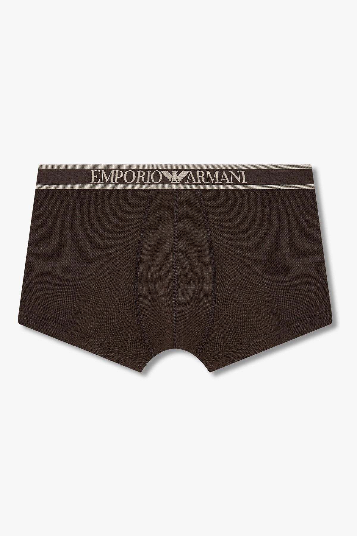 엠포리오 아르마니 언더웨어(EMPORIO ARMANI UNDERWEAR) 남성 로고 밴딩 피케 코튼 드로즈_초코 0815312031