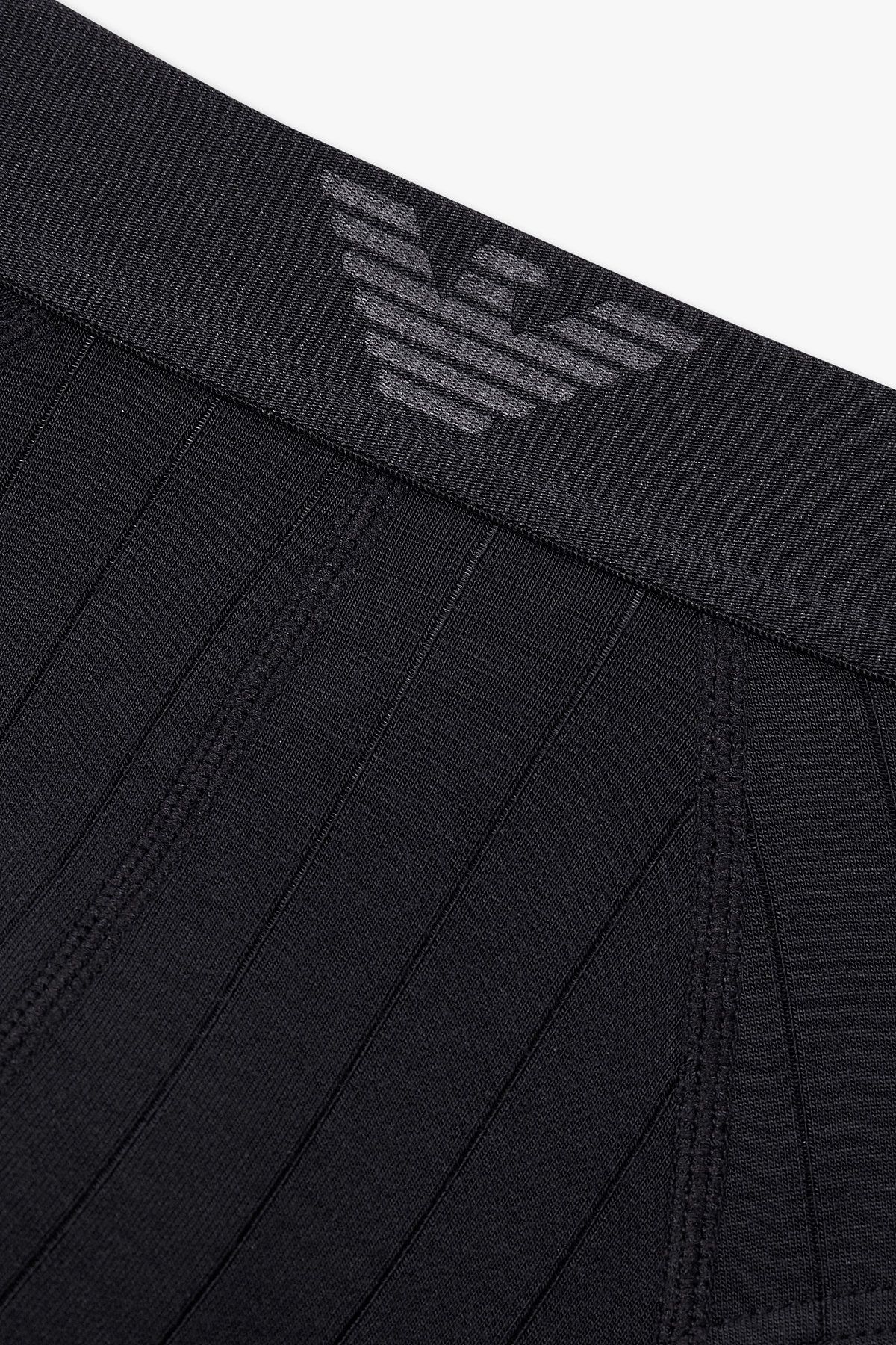 엠포리오 아르마니 언더웨어(EMPORIO ARMANI UNDERWEAR) 남성 이글 밴딩 스트라이프 레이온 브리프_블랙 0815311048