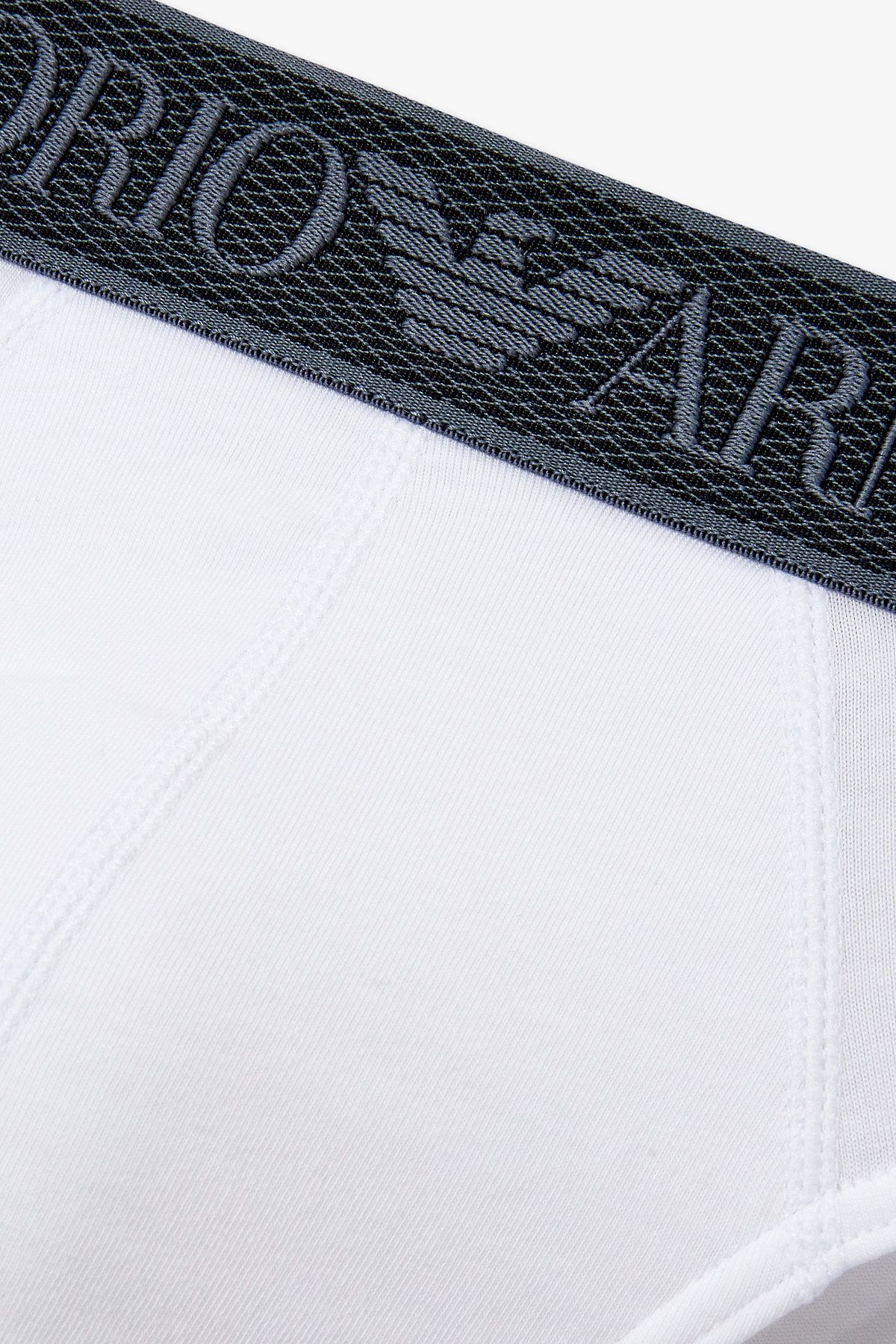 엠포리오 아르마니 언더웨어(EMPORIO ARMANI UNDERWEAR) 남성 웨이스트 패턴 자수 로고 브리프_화이트 0815311005