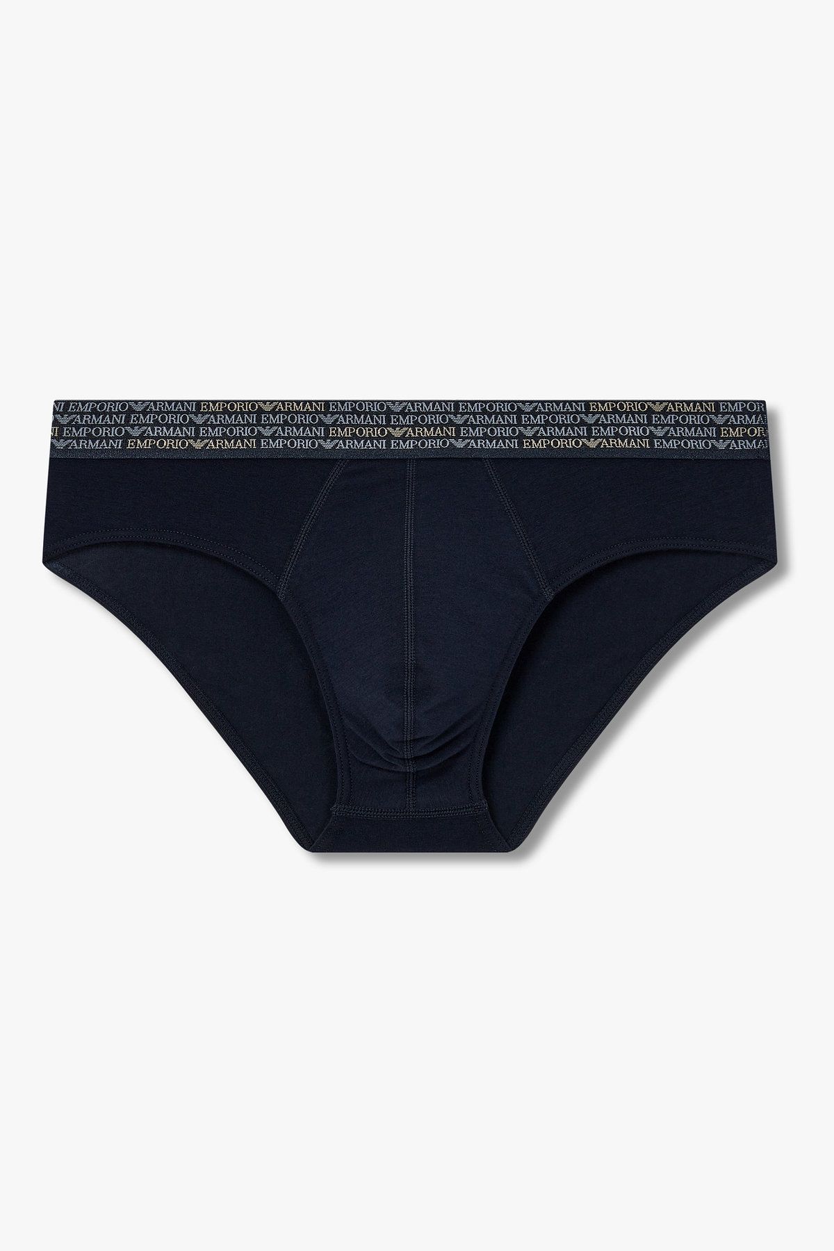 엠포리오 아르마니 언더웨어(EMPORIO ARMANI UNDERWEAR) 남성 리피트 로고 샤이닝 로고 브리프_네이비 0815311060