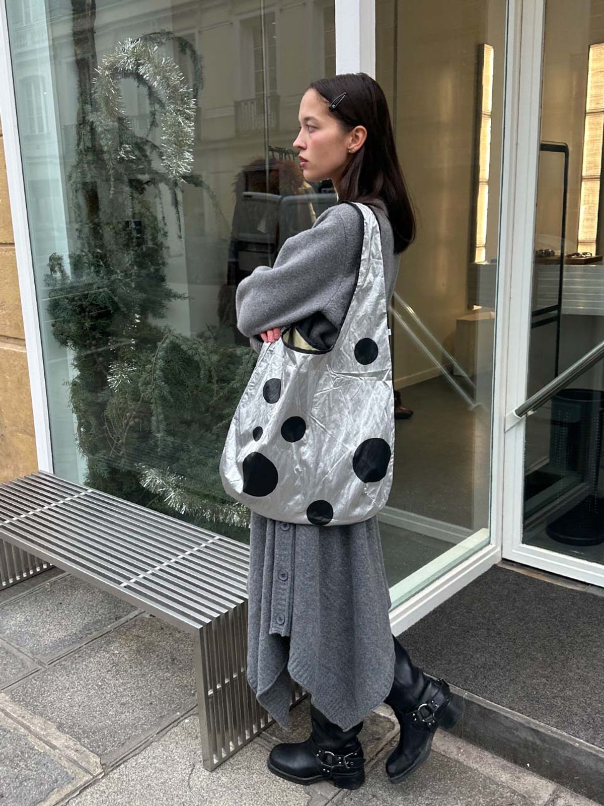 아코크(ACOC) Dot Bubble Bag_Glossy Silver