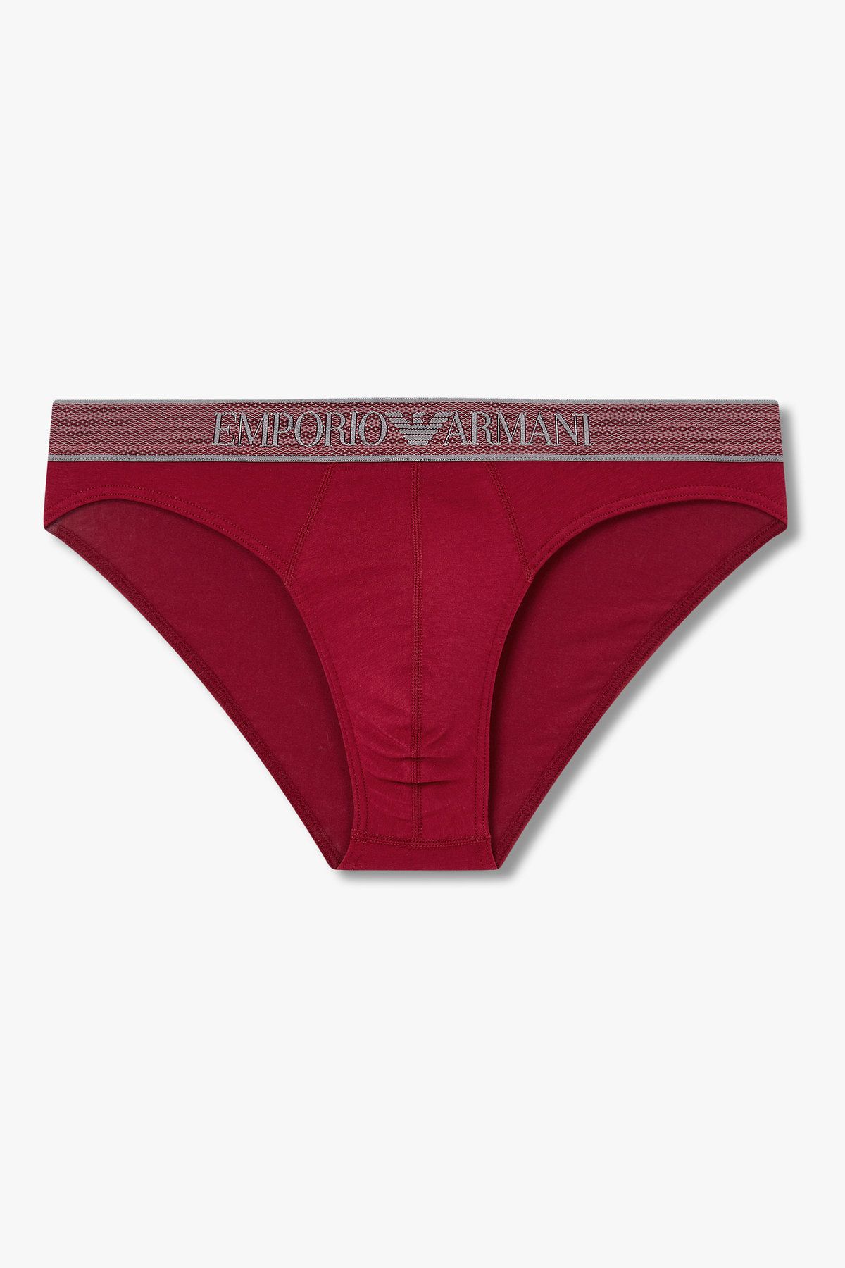 엠포리오 아르마니 언더웨어(EMPORIO ARMANI UNDERWEAR) 남성 웨이스트 패턴 자수 로고 브리프_레드 0815311006