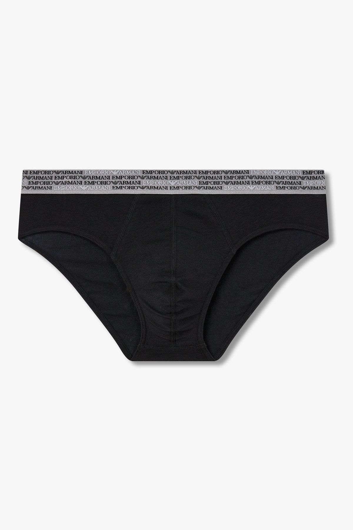 엠포리오 아르마니 언더웨어(EMPORIO ARMANI UNDERWEAR) 남성 리피트 로고 샤이닝 로고 브리프_블랙 0815311061