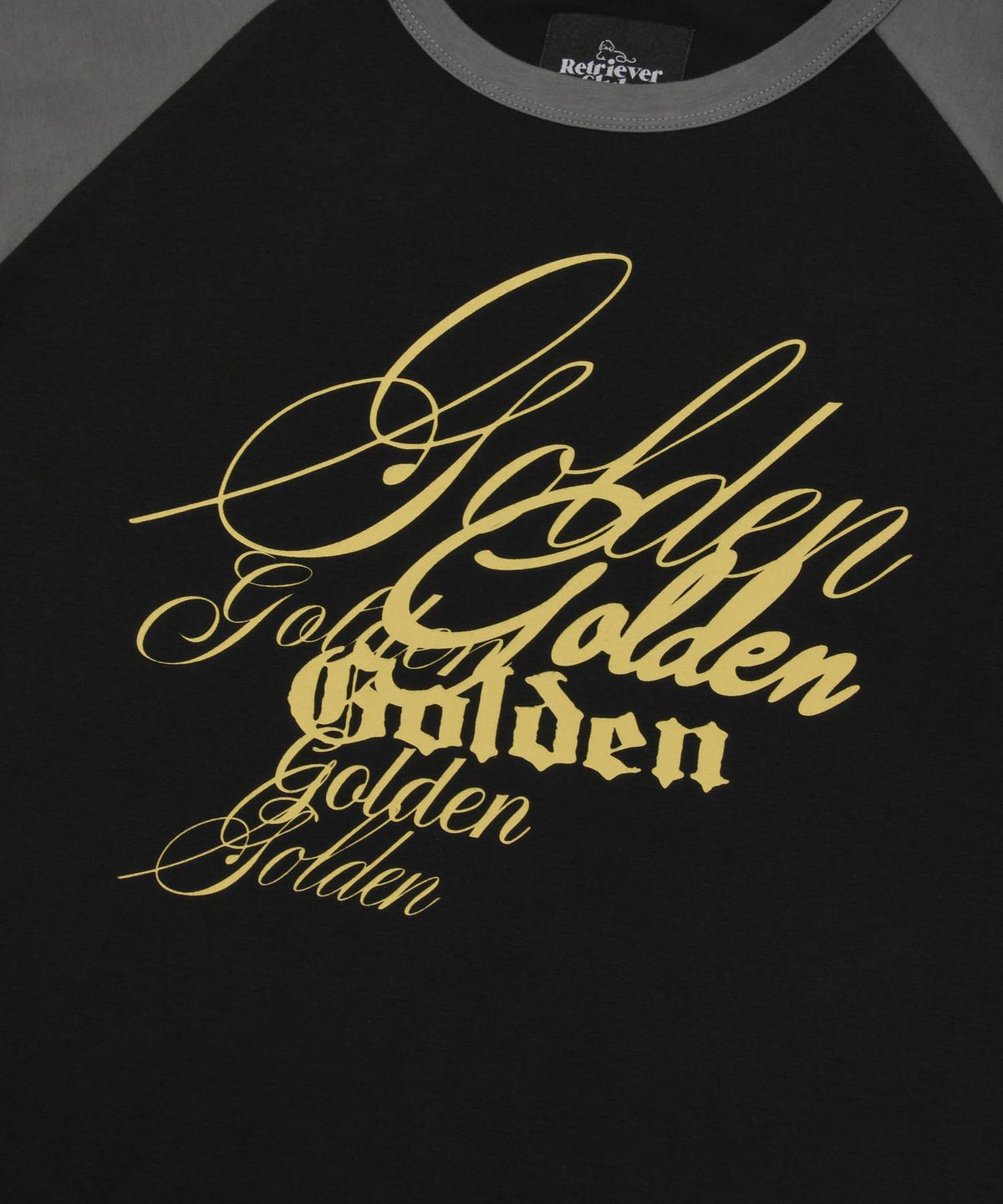 리트리버클럽(RETRIEVER CLUB) SCRIPT RAGLAN LONG SLEEVE [BLACK]