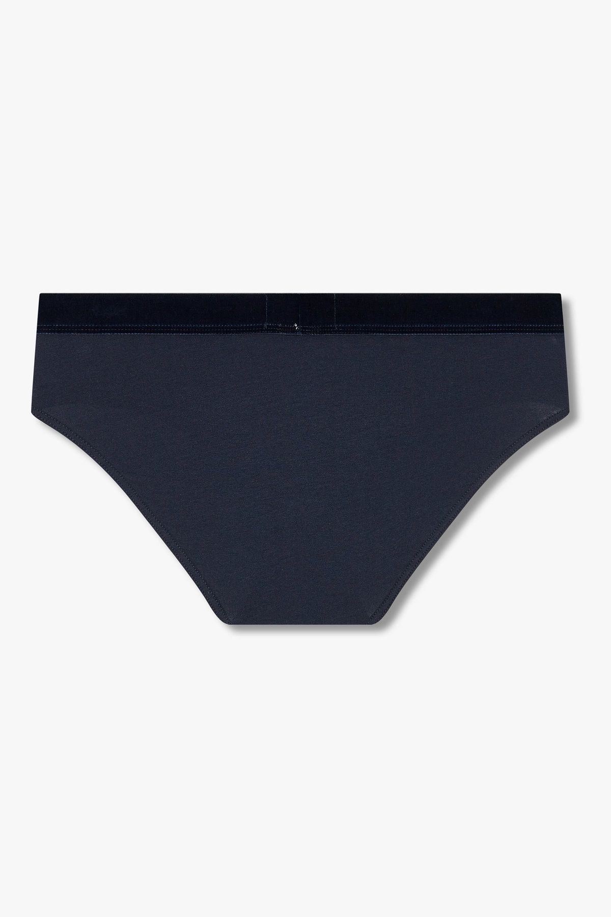 엠포리오 아르마니 언더웨어(EMPORIO ARMANI UNDERWEAR) 남성 웨이스트 벨벳 로고 코튼 브리프_네이비 0815311051