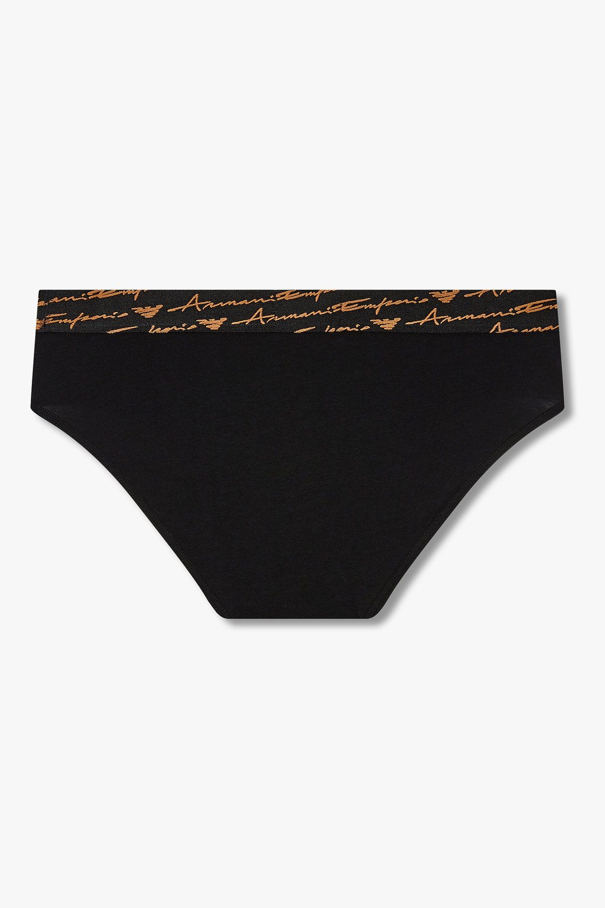 엠포리오 아르마니 언더웨어(EMPORIO ARMANI UNDERWEAR) 남성 커시브 로고 솔리드 밴딩 브리프_블랙 0815311055